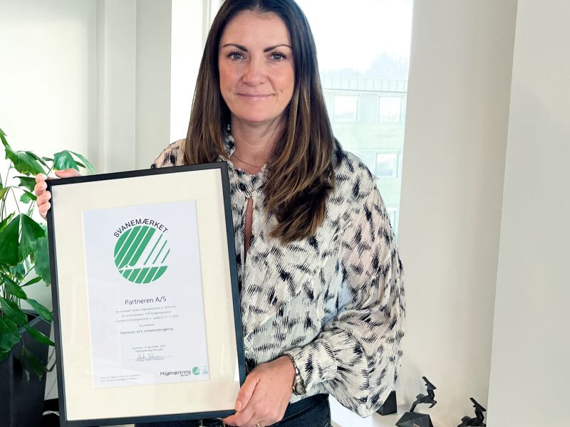 Partneren A/S - reng&oslash;ringsfirma med stolt Svanem&aelig;rket-certificering.